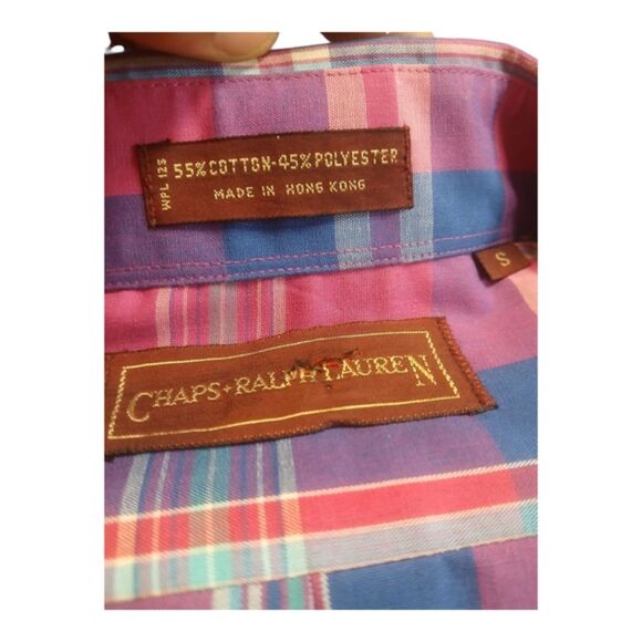 Vintage Chaps Ralph Lauren Plaid Button Down Shirt S - Picture 6 of 6